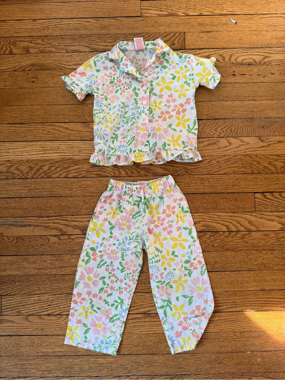 Girls Floral Short-Sleeve Pajama Set - Size 2